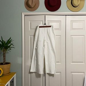 100% cotton flare floral pants